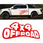 Melek Pazarı 4x4 off Road Yazı Kırmızı 50x22 cm Oto Sticker