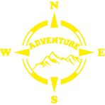 Melek Pazarı Adventure Pusula off Road Sarı 40x40 cm Oto Sticker