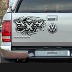Melek Pazarı Alevli 4x4 off Road Siyah 40x23 cm Oto Sticker