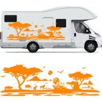 Melek Pazarı Aslan Karavan Sticker. Asfika Doğa Manzarası Kamp Karavan STICKER-S1360 - 90 X 30 cm - Turuncu