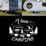 Melek Pazarı I Love Camping Kamp Karavan STICKER-S1744 - 50 X 40 cm - Beyaz