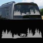 Melek Pazarı Kamp Orman Manzarası Karavan Sticker, Kamp STICKER-S1748 - 220 X 60 cm - Gümüş
