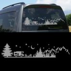 Melek Pazarı Kamp Orman Manzarası Karavan Stickerı, Kamp STICKERI-S1747 - 160 X 44 cm - Gümüş