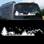 Melek Pazarı Kamp Orman Manzarası Karavan Stickerı, Kamp STICKERI-S1747 - 40 X 11 cm - Beyaz