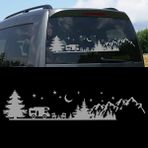 Melek Pazarı Kamp Orman Manzarası Karavan Stickerı, Kamp STICKERI-S1747 - 60 X 17 cm - Gümüş