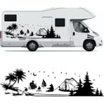 Melek Pazarı Kampçı Ayı, Çadır Kampı, Kamp Karavan Sticker- S1738 - 120 X 33 cm - Siyah