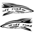 Melek Pazarı Köpek Balığı Off Road Araba Sticker - Siyah - 60 x 24 cm