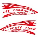 Melek Pazarı Köpek Balığı off Road Kırmızı 120x48 cm Oto Sticker