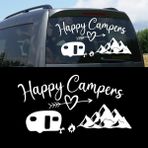 Melek Pazarı Mutlu Kampçılar, Happy Campiers, Kamp Sticker, Karavan STICKERI-S1750 - 120 X 62 cm - Beyaz