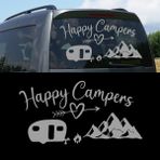 Melek Pazarı Mutlu Kampçılar, Happy Campiers, Kamp Sticker, Karavan STICKERI-S1750 - 120 X 62 cm - Gümüş