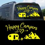 Melek Pazarı Mutlu Kampçılar, Happy Campiers, Kamp Sticker, Karavan STICKERI-S1750 - 45 X 24 cm - Sarı