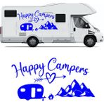 Melek Pazarı Mutlu Kampçılar, Happy Campiers, Kamp Sticker, Karavan STICKERI-S1750 - 60 X 31 cm - Mavi