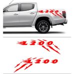 Melek Pazarı S1467 Mitsubishi L200 Offroad Pençe İzi Kırmızı 70x24 cm Oto Sticker