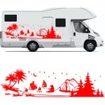 Melek Pazarı S1738 Kampçı Ayı Çadır Kampı Kırmızı 90x25 cm Oto Sticker