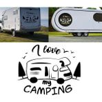 Melek Pazarı S1744 I Love Camping Kamp Siyah 30x24 cm Oto Sticker