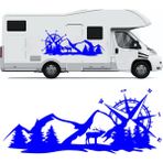 Melek Pazarı S1745 Geyik Pusula Dağ Kamp off Road Mavi 120x46 cm Oto Sticker