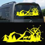 Melek Pazarı S1745 Geyik Pusula Dağ Kamp off Road Sarı 60x24 cm Oto Sticker