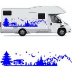Melek Pazarı S1747 Kamp Orman Manzarası Karavan Mavi 40x11 cm Oto Sticker