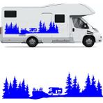 Melek Pazarı S1748 Kamp Orman Manzarası Karavan Mavi 60x17 cm Oto Sticker