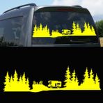 Melek Pazarı S1748 Kamp Orman Manzarası Karavan Sarı 40x11 cm Oto Sticker