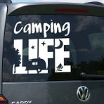 Melek Pazarı S1752 Camping Life Beyaz 40x40 cm Oto Sticker
