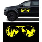 Melek Pazarı S1793 Güneş Gözlüğü Dağcılık off Road Sarı 15x5.5 cm Oto Sticker