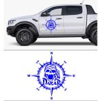 Melek Pazarı S1820 Dakar Pusula off Road Mavi 30x30 cm Oto Sticker