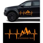 Melek Pazarı S1867 Nabız Atışı Dağ Turuncu 120x49 cm Oto Sticker