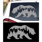 Melek Pazarı S1868 Ayı Orman Doğa Manzara off Road Gümüş 20x10 cm Oto Sticker