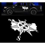 Melek Pazarı Türkiye Pusula Off Road Kamp Karavan Sticker- S1426 - 120 X 87 cm - Beyaz