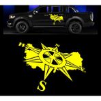 Melek Pazarı Türkiye Pusula Off Road Kamp Karavan Sticker- S1426 - 120 X 87 cm - Sarı