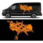 Melek Pazarı Türkiye Pusula Off Road Kamp Karavan Sticker- S1426 - 120 X 87 cm - Turuncu