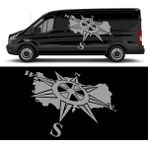Melek Pazarı Türkiye Pusula Off Road Kamp Karavan Sticker- S1426 - 40 X 29 cm - Gümüş