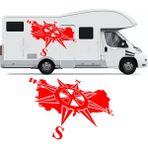 Melek Pazarı Türkiye Pusula Off Road Kamp Karavan Sticker- S1426 - 40 X 29 cm - Kırmızı