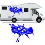 Melek Pazarı Türkiye Pusula Off Road Kamp Karavan Sticker- S1426 - 40 X 29 cm - Mavi