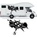 Melek Pazarı Türkiye Pusula Off Road Kamp Karavan Sticker- S1426 - 60 X 43 cm - Siyah