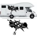 Melek Pazarı Türkiye Pusula Off Road Kamp Karavan Sticker- S1426 - 90 X 65 cm - Siyah