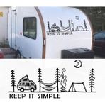 Melek Pazarı Yazı Tercihli, Keep It Simple Kamp Araba Karavan Sticker, Off Road STICKER-S1417 - 120 X 52 cm - Siyah