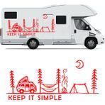 Melek Pazarı Yazı Tercihli, Keep It Simple Kamp Araba Karavan Sticker, Off Road STICKER-S1417 - 40 X 18 cm - Kırmızı