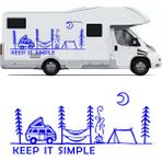 Melek Pazarı Yazı Tercihli, Keep It Simple Kamp Araba Karavan Sticker, Off Road STICKER-S1417 - 60 X 26 cm - Mavi