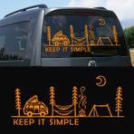 Melek Pazarı Yazı Tercihli, Keep It Simple Kamp Araba Karavan Sticker, Off Road STICKER-S1417 - 60 X 26 cm - Turuncu