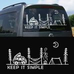 Melek Pazarı Yazı Tercihli, Keep It Simple Kamp Araba Karavan Sticker, Off Road STICKER-S1417 - 90 X 39 cm - Beyaz