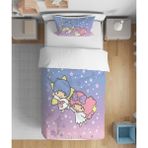 Melekler 3D Dijital Baskılı Tek Kişilik Kız Çocuk Çarşafsız Nevresim Takımı - Pembe - 160 x 220 cm