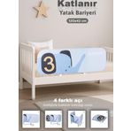 Meleni Baby 120x42 cm Katlanır Bebek Yatak Bariyeri - Fil Figürlü Koruma Güvenlik Bariyeri Baza Korkuluğu