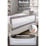 Meleni Baby 150x48 cm Katlanır Bebek Güvenlik Bariyeri - Düşme Önleyici Koruyucu Yatak Bariyeri Yatak Korkuluğu