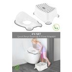 Meleni Baby 2'li Çocuk Tuvalet Alıştırma Seti - Klozet Adaptörü - Çocuk Banyo Lavabo Basamağı Kaydırmaz Tabure