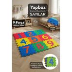 Meleni Baby 9 Parça Rakamlı Yer Matı - Büyük Boy Sayılı Oyun Karosu Puzzle Yapboz Mat Çok Renkli