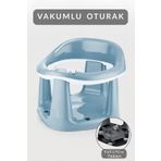 Meleni Baby Bebek Destekli Banyo Oturağı - Vakum Tabanlı Bebek Mama Oturağı - Mavi