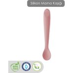 Meleni Baby Diş Kaşıyıcı Bebek Mama Kaşığı - Silikon Mama Kaşığı - Pembe