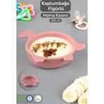 Meleni Baby Kaplumbağa Figürlü Silikon Bebek Mama Kasesi - Şekilli Bebek Beslenme Kasesi - Pembe